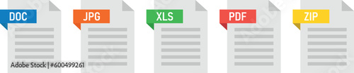 Set of format and extension of documents. Format and extension of documents collection.