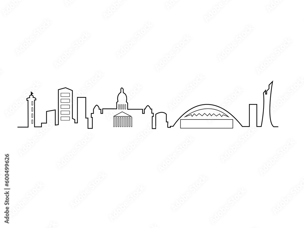 Obraz premium Durban south africa city skyline outline