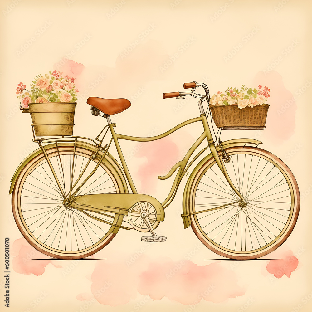 Generative_AI_vintage_bike_romantic_pencil_sketch_centered_6