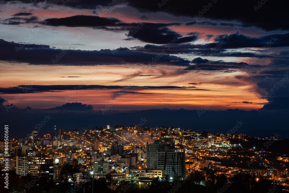 Beautiful city summer sunset - Manizales town - Colombia