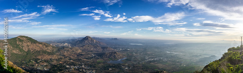 A beautiful view from Nandi Hills at sunrise time, Nandi Hills, Bengaluru or Bangalore, Karnataka. Worlds best tourist place at India.