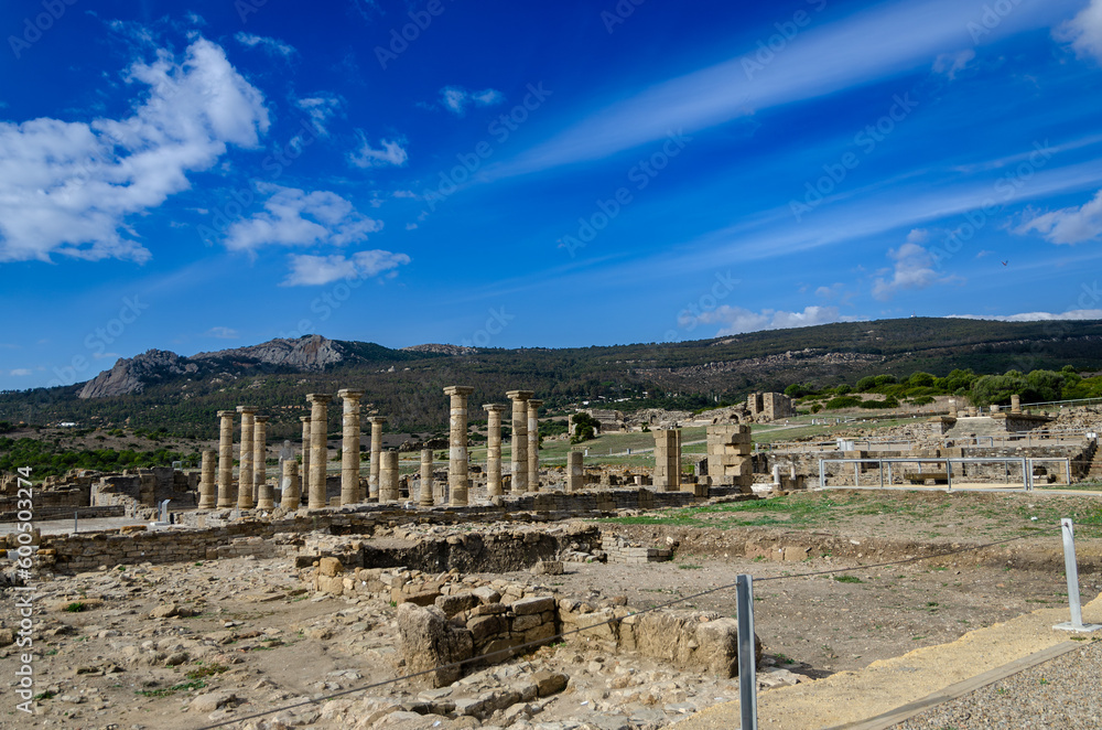 Baelo Claudia is an ancient Roman city, located near the city of Tarifa, Spain. The ruins of the ancient city are located by the sea