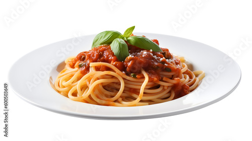 Delicious pasta bolognese on transparent background png