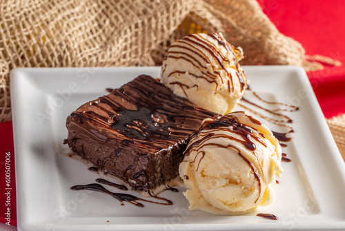 Chocolate Brownie with Vanilla Ice Cream