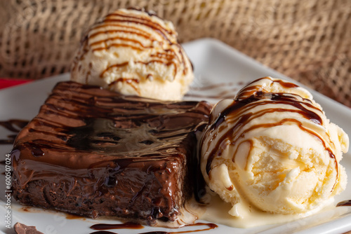 Chocolate Brownie with Vanilla Ice Cream
