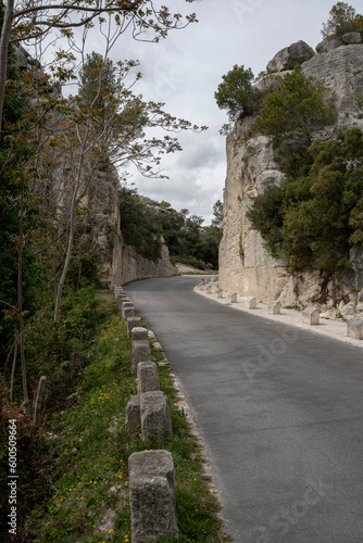 Baux-De-Provence, France - 04 21 2023: View of the rocky near Enlightenment Careers.