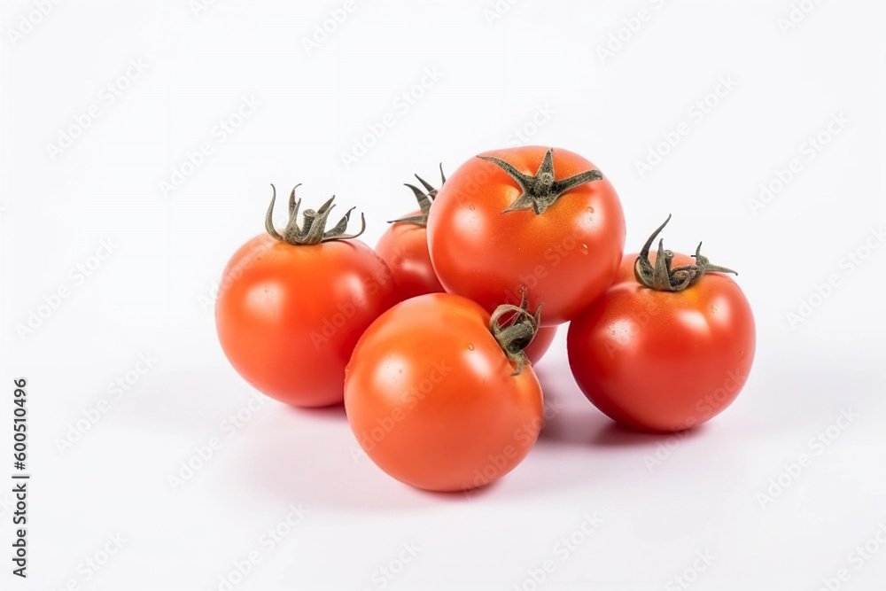 Tomatoes on a white background. AI Generated