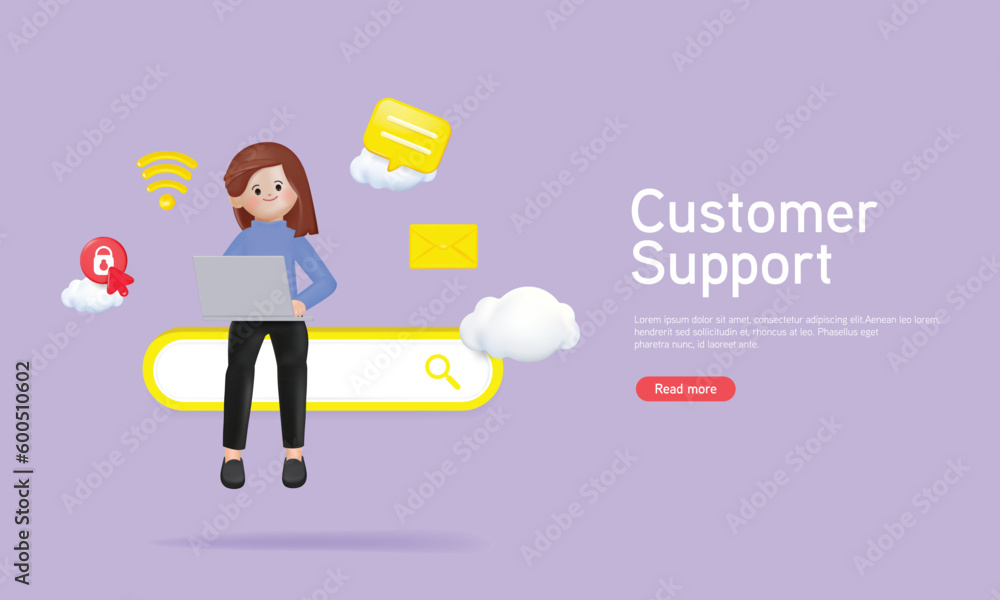 3D Render of Young woman Sitting on bar with working on her Laptop. Concept of web development and coding. 3D vector illustration 3D Render of Young woman Sitting on bar with working on her Laptop. Concept of web development and coding. 3D vector illustration