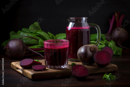 Red beet juice. AI Generated