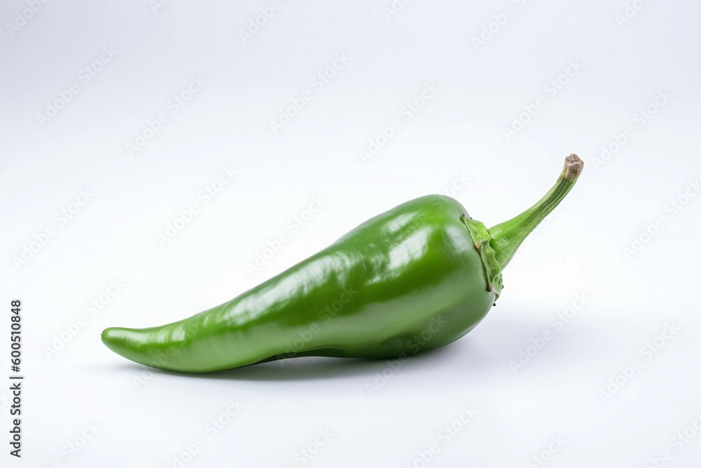 Green pepper on a white background. AI Generated Green pepper on a white background. AI Generated