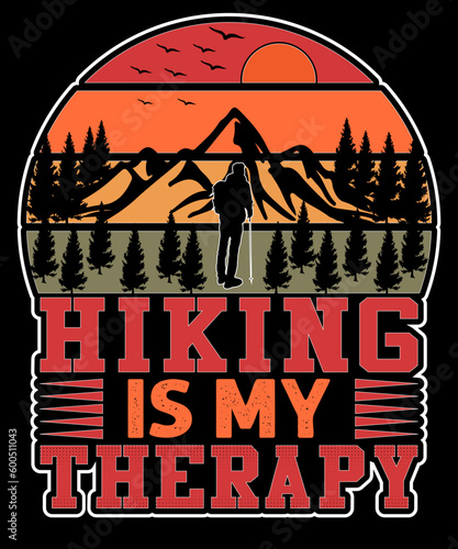 Hiking is my therapy T-Shirt Design