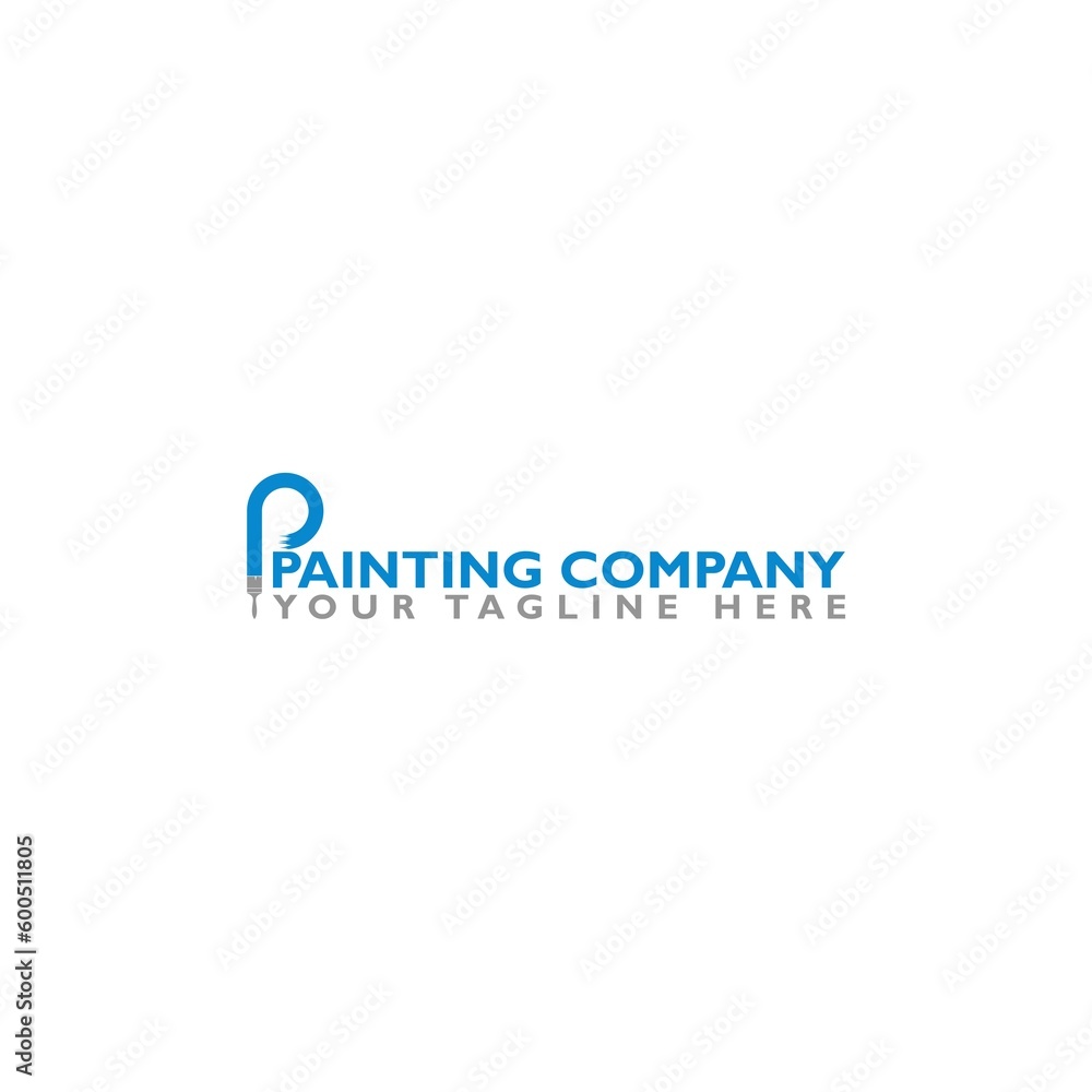 Painting company logo design template icon isolated on white background