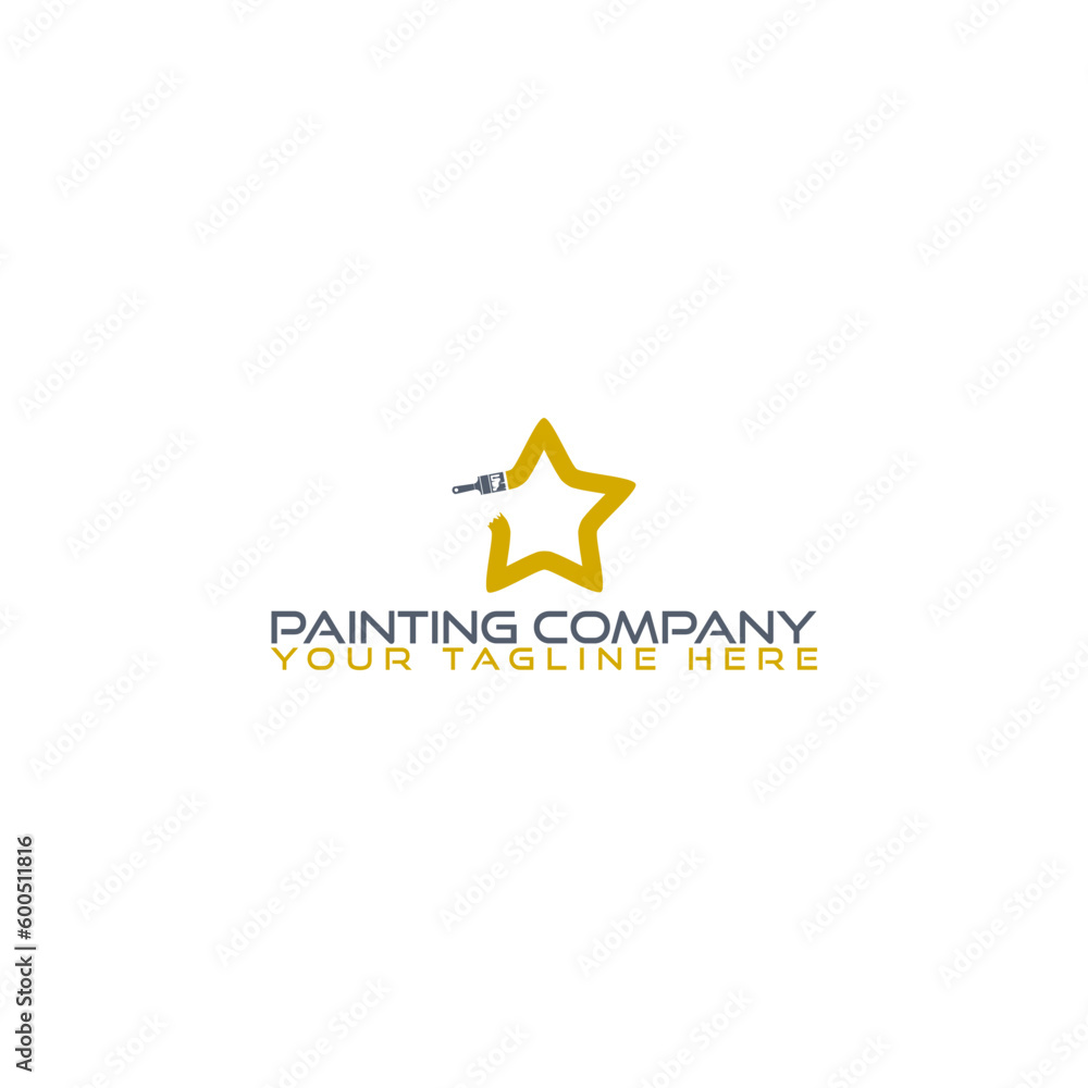 Painting company logo design template icon isolated on white background