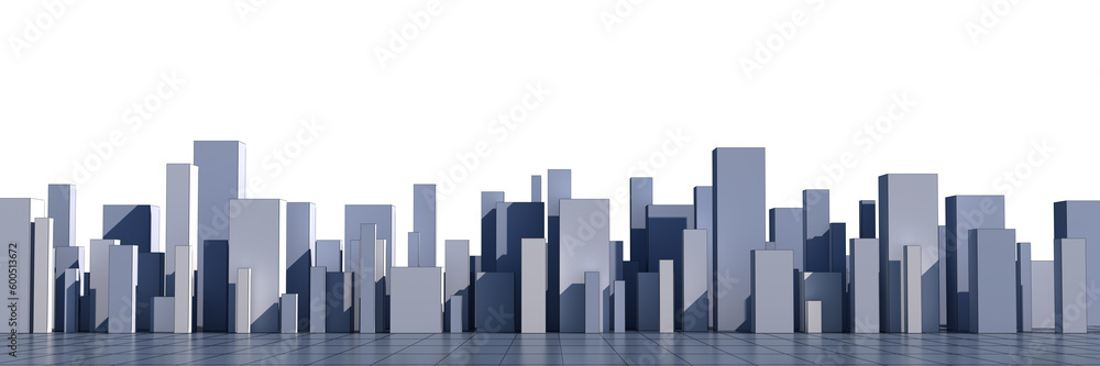 skyline of a 3d town