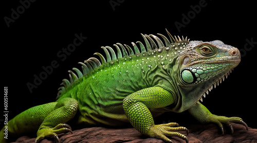 Green iguana  also known as the American iguana. Generative Ai