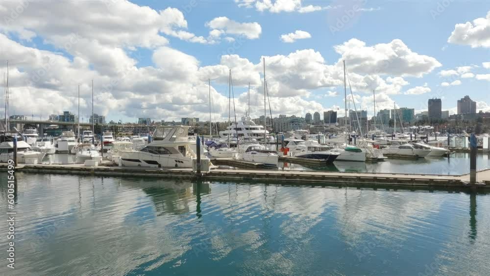 Downtown Vancouver, British Columbia, Canada. Marina with Modern Architectural Buildings in False Creek. Urban City. Sunny Cloudy Sky. Downtown Vancouver, British Columbia, Canada. Marina with Modern Architectural Buildings in False Creek. Urban City. Sunny Cloudy Sky.