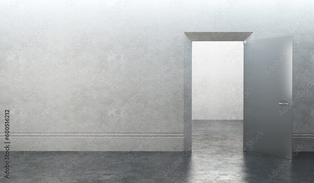 3d rendering the empty room with door 3d rendering the empty room with door