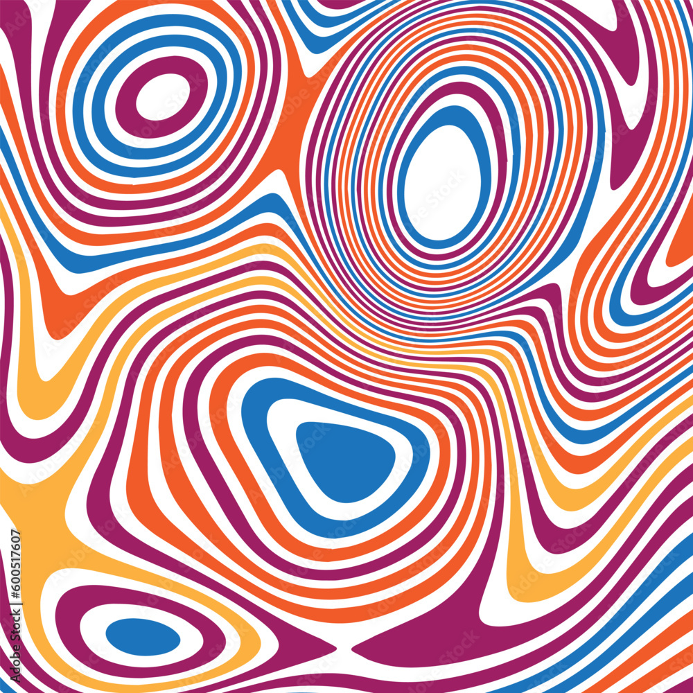 Fototapeta premium ABSTRACT ILLUSTRATION MARBLED TEXTURE LIQUIFY PSYCHEDELIC COLORFUL DESIGN. OPTICAL ILLUSION BACKGROUND VECTOR DESIGN
