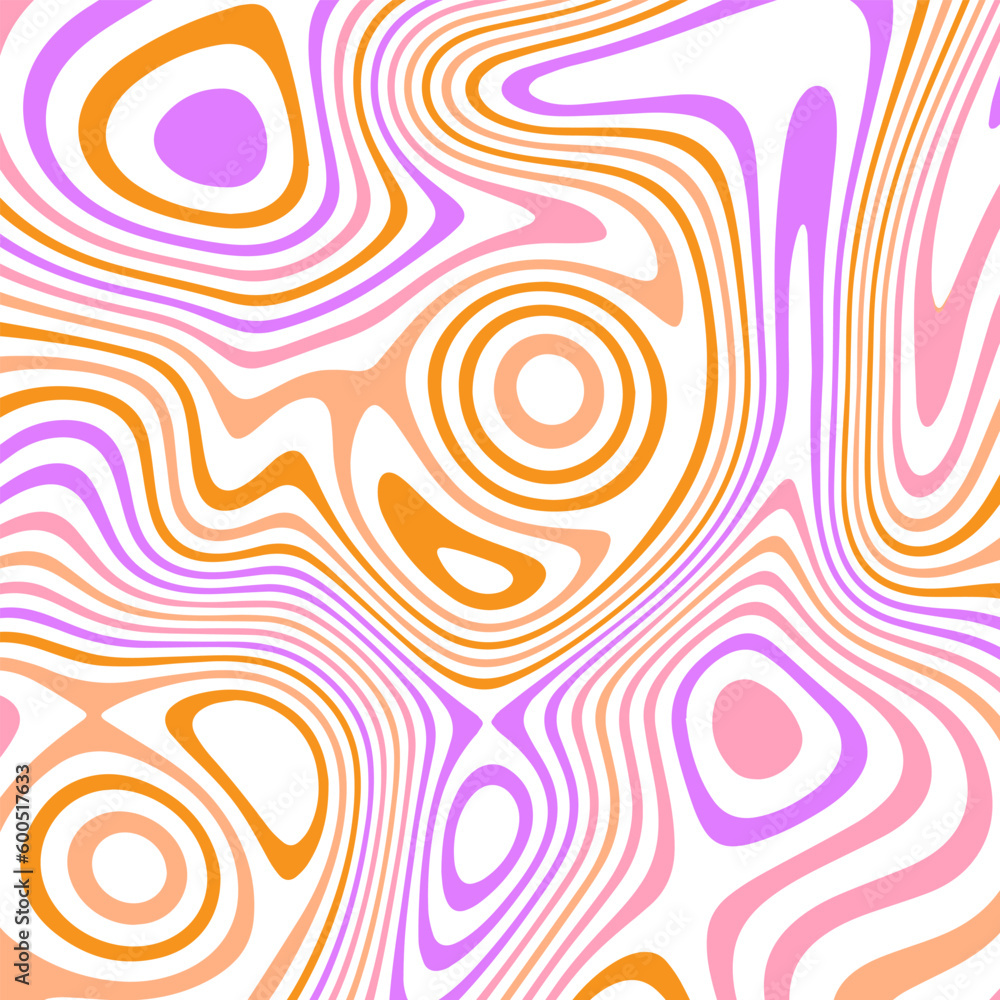 ABSTRACT ILLUSTRATION MARBLED TEXTURE LIQUIFY PSYCHEDELIC COLORFUL DESIGN. OPTICAL ILLUSION BACKGROUND VECTOR DESIGN