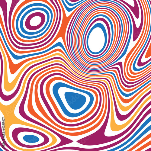 ABSTRACT ILLUSTRATION MARBLED TEXTURE LIQUIFY PSYCHEDELIC COLORFUL DESIGN. OPTICAL ILLUSION BACKGROUND VECTOR DESIGN