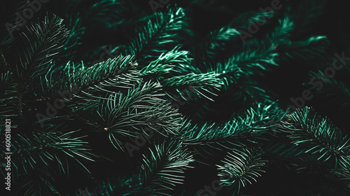 Dark background with fir trees  generative AI.