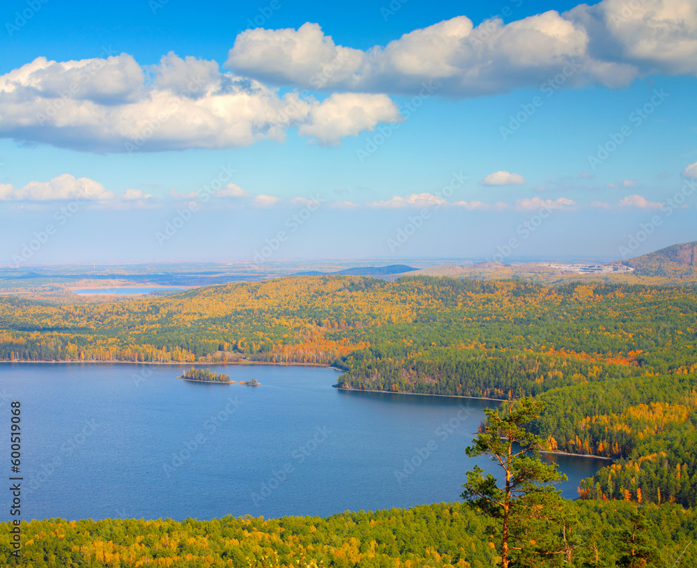 autumn landscape with  lake
