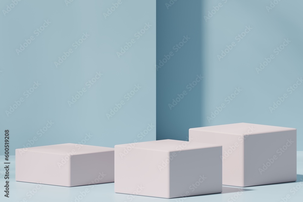 Scene with a podium for product presentation, 3d rendering Scene with a podium for product presentation, 3d rendering
