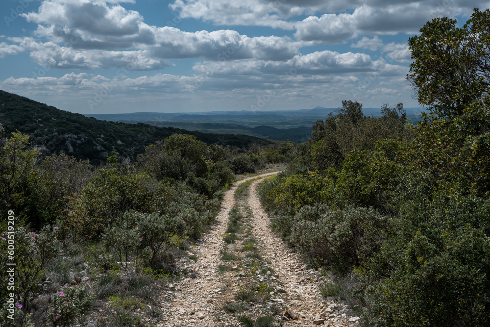 Fototapeta premium Following the hiking path in South of France to enjoy the nature
