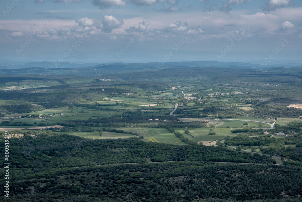Beautiful panorama of the plains in South of France