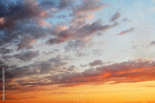 Fototapeta Naklejka Na Ścianę i Meble -  sunset sky with lighted clouds