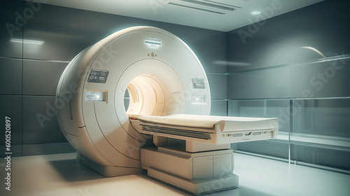 MRI, Magnetic resonance imaging scan device in Hospital. Generative Ai