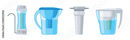Filter Household Equipment for Drinking Purified Water Vector Set