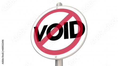 Void No Sign Contract Agreement Terminated Ended Stop 3d Animation photo