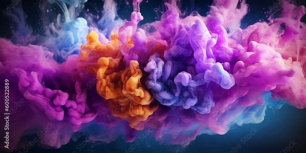 A colorful veil of smoke that floats in the air like a work of art. A colorful veil of smoke that floats in the air like a work of art.