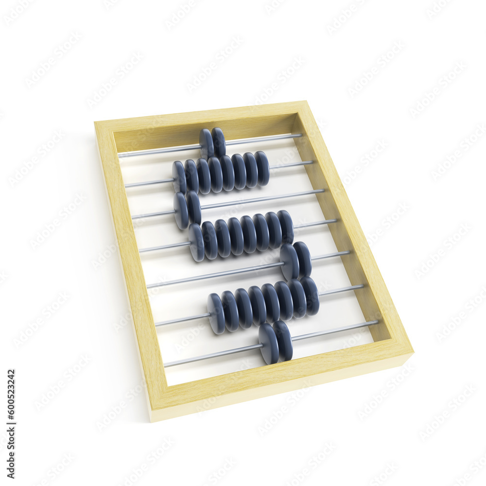 abacus with dollar sign, 3d rendering abacus with dollar sign, 3d rendering