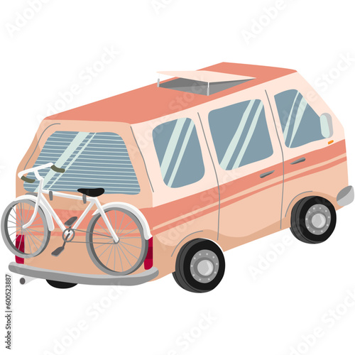 Campervan vector van rv car icon illustration