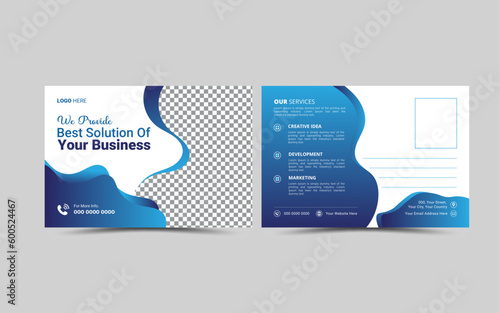 Vector Creative corporate modern postcard design template layout.