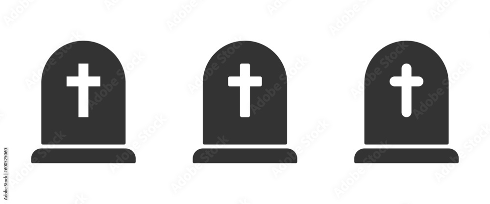 Tombstone vector icons. Rip grave icons set Tombstone vector icons. Rip grave icons set