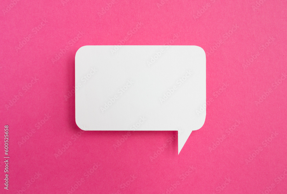 paper speech bubble on pink background paper speech bubble on pink background