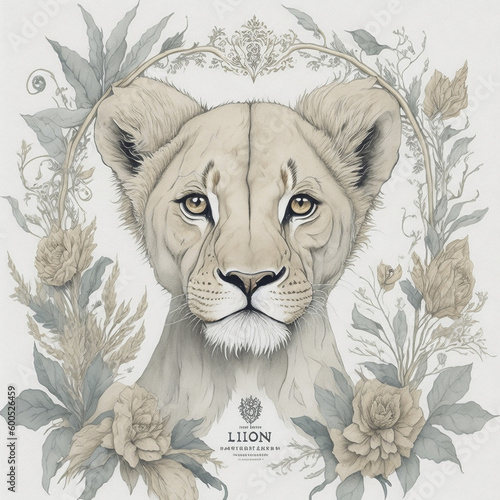 Lion cub Ornate Wall art
