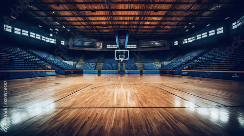 Large basketball arena with copy space. Generative Ai © Putra