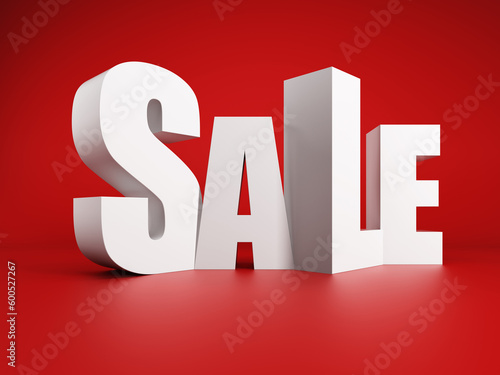 white symbol of sale, 3d rendering