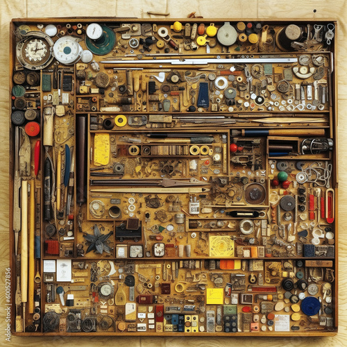 Assembled Chaos in Outsider Art, Knolling - generative AI