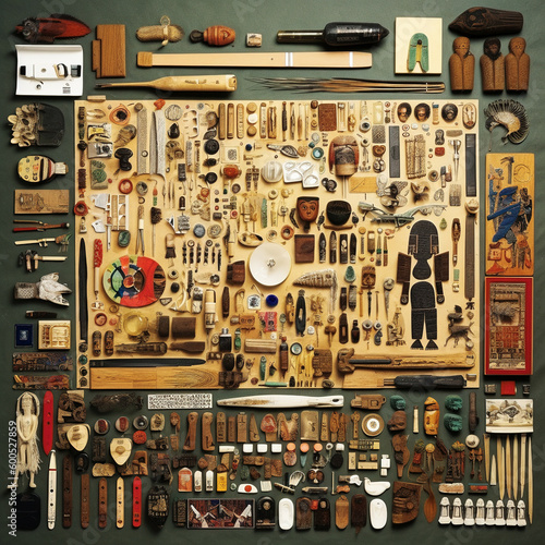 Assembled Chaos in Outsider Art, Knolling - generative AI