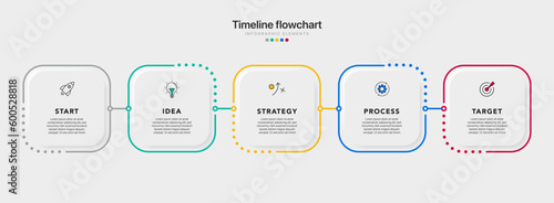 Timeline infographic design with options or steps. Infographics for business concept. Can be used for presentations workflow layout, banner, process, diagram, flow chart, info graph, annual report.