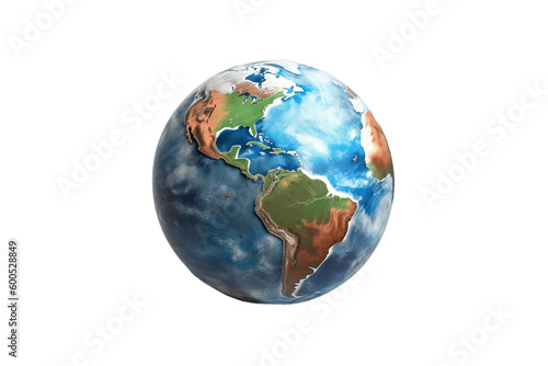 Earth Planet on Transparent Background. AI