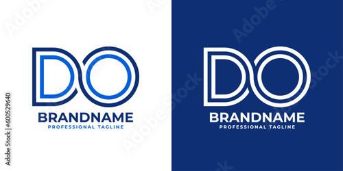 Letter DO Line Monogram Logo, suitable for any business with DO or OD initials.