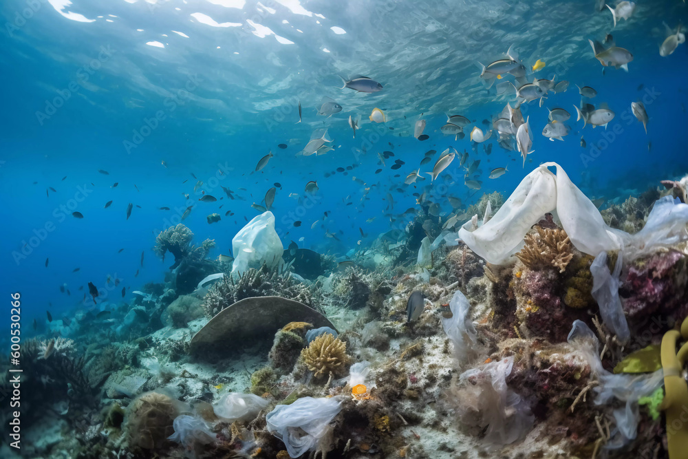 Fototapeta premium Ocean's Sorrow: Devastated Coral Reef
