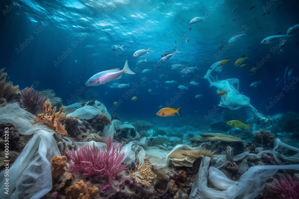 Fototapeta premium Ocean's Sorrow: Devastated Coral Reef