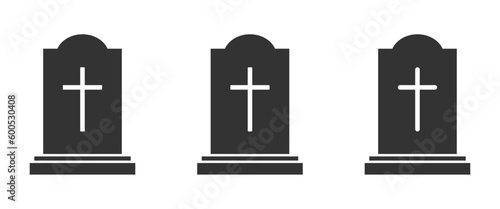  Tombstone vector icons. Rip grave icons
